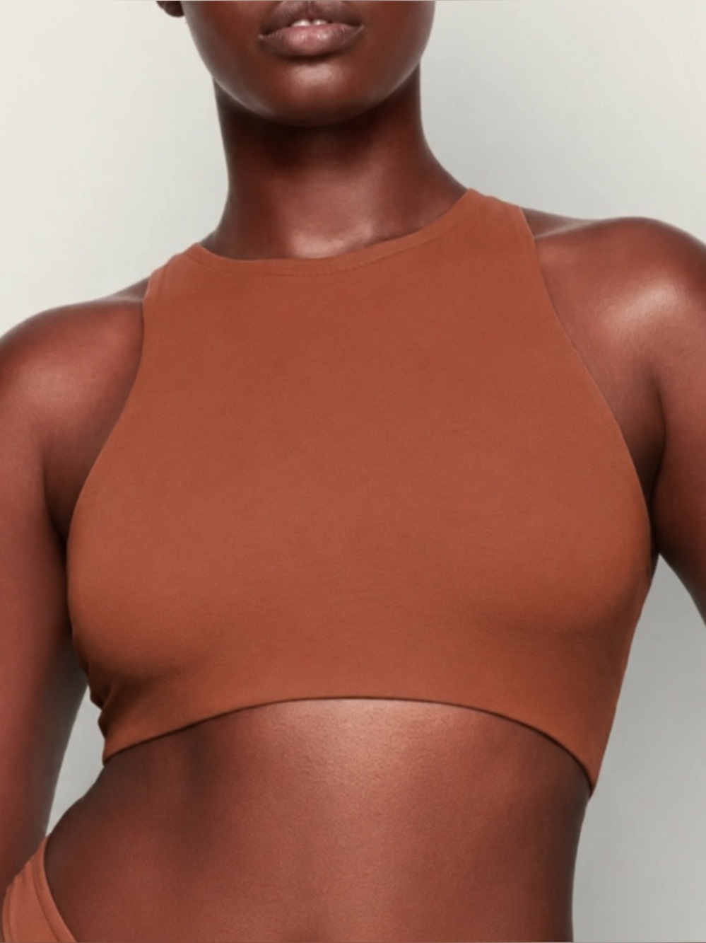 NEW Skims Limited Bronze Fits Everybody High Neck Bra - Picture 7 of 7